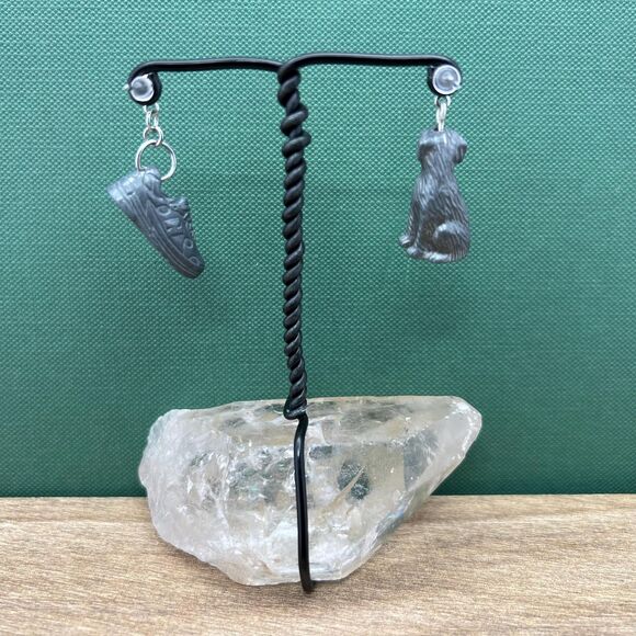 Upcycled Game Piece Earring-Hypoallergenic-Whimsy Dangle, Eco-Friendly, Handmade - Picture 3 of 7